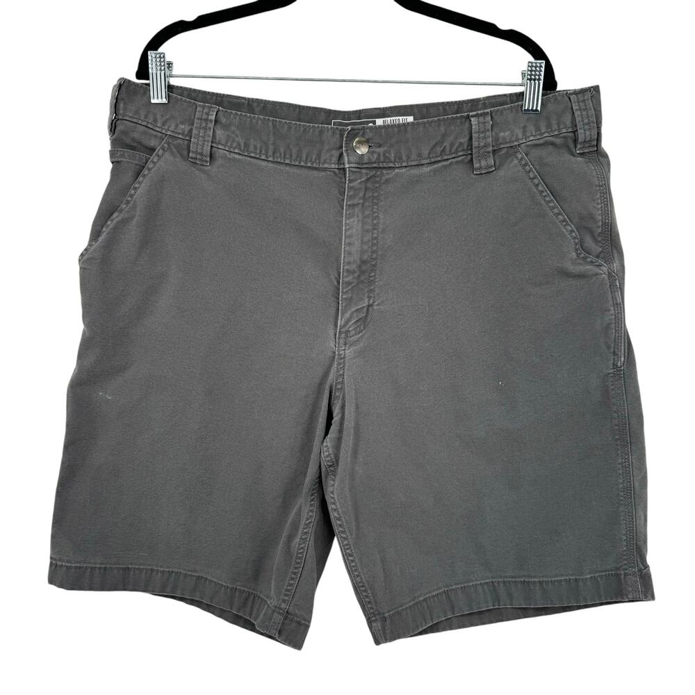 Carhartt Rugged Flex Relaxed‎ Fit Canvas Shorts 40 Cotton Blend Grey BS2514-M